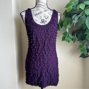 Mascara Sleeveless Tiered Racerback Dress Purple Sz M